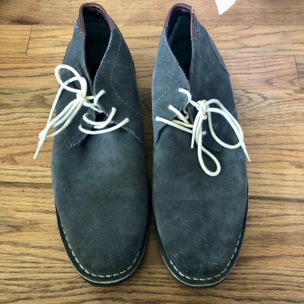 Kenneth Cole Reaction Shoes Mens 11M Desert Wind Gray Suede Chukka Ankle Boots